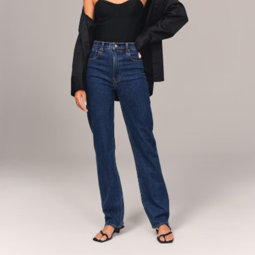Ultra High Rise 90s Straight Jean Dark
